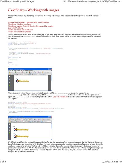 ITextSharp Tutorial 的图像结果