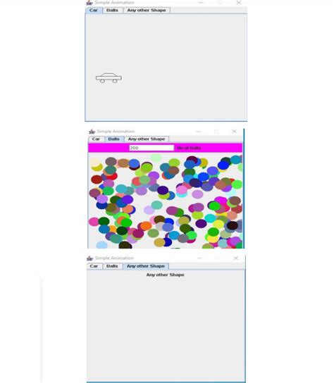 Create Shapes in Java 的图像结果