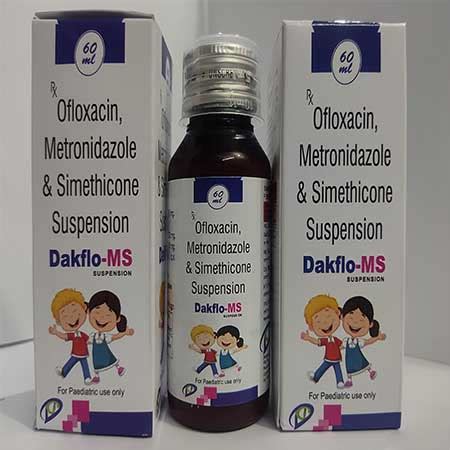 Dakflo MS - Ofloxacin,Metronidazole, & Simethicone Suspension - Dakgaur ...