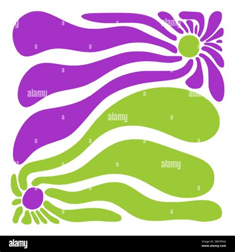 Purple Green Abstract Vector Flowers Stock Vector Image & Art - Alamy
