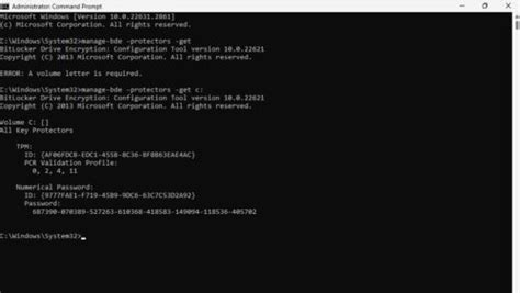 Image result for BitLocker Recovery Key Command Prompt
