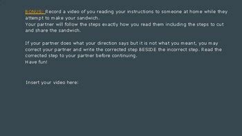 Image result for Making a Sandwich Algorithm