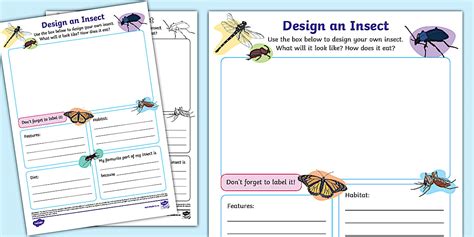 Design an Insect Worksheet (teacher made) - Twinkl