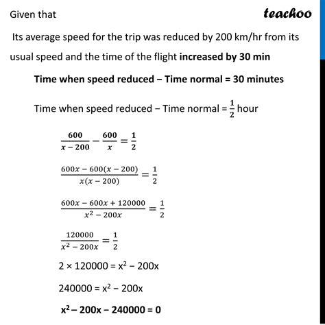 In a flight of 600km, an aircraft was slowed down due to bad weather