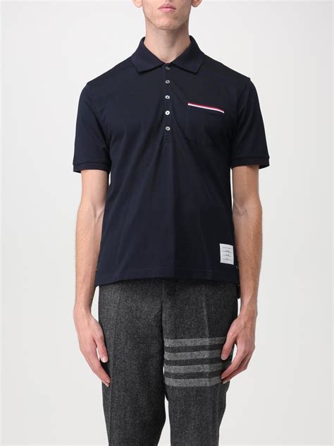 THOM BROWNE: Polo shirt men - Navy | Thom Browne polo shirt ...