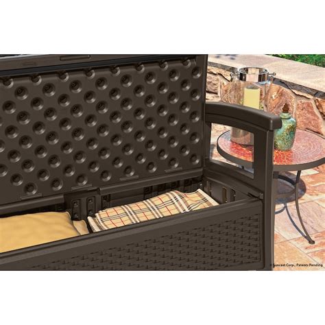 Suncast Elements 47-in W x 35.5-in H Java Resin Storage Bench BMWB5000 ...