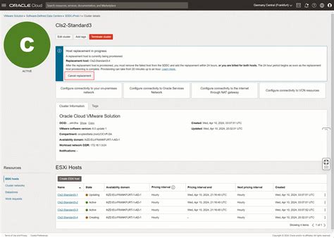 Sostituisci un host ESXi difettoso dal tuo cluster Oracle Cloud VMware ...