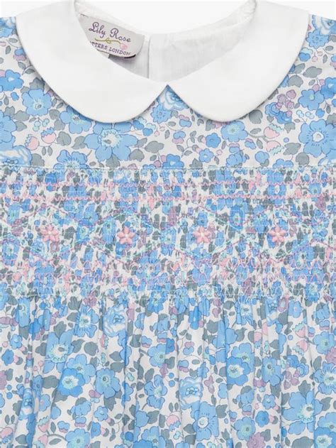 Trotters Kids' Betsy Print Smocked Dress, Blue/Multi