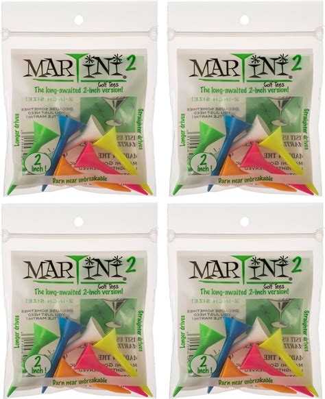 Martini Golf Tees 2" 4 Packs of Mixed - 24 Tees Total - Virtually ...