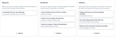 Successful Product Launch - Objectives and Key Results (OKR) Example