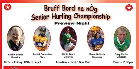 Bruff Bord na nÓg. Senior hurling championship preview night, Bruff Gaa ...