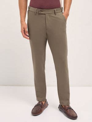 Buy THE BEAR HOUSE Men Khaki Slim Fit Formal Trouser (28) Online