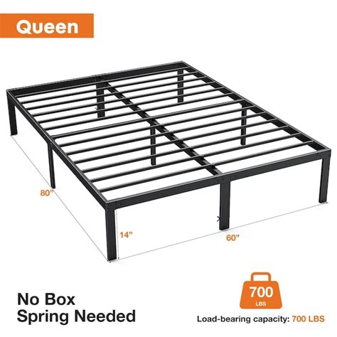 GZMR Queen Heavy Duty Metal Bed Frame Black Queen Metal Bed Frame HM ...