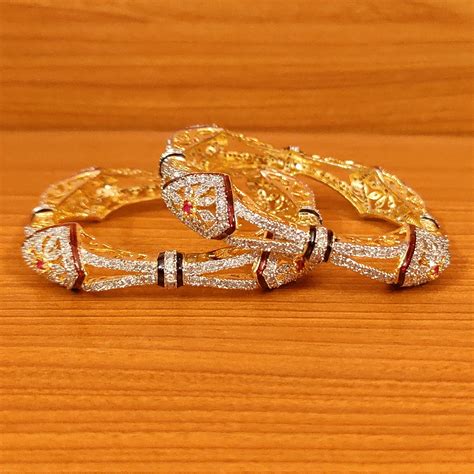 CZ STUDDED DIAMOND LOOK MEENAKARI BANGLES – Sanvi Jewels