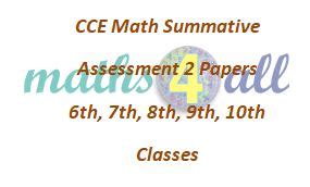 Summative Assessment 2 Maths Question Papers - Class VI to X ...