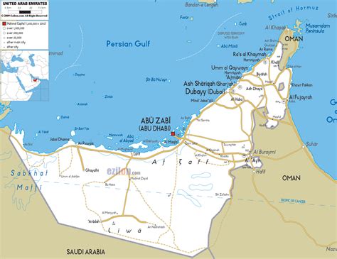 Detailed Clear Large Road Map of United Arab Emirates - Ezilon Maps
