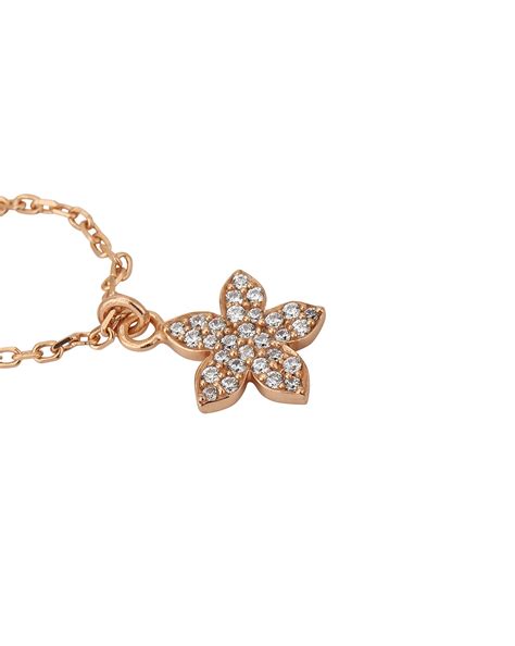 Carlton London Rose Gold Plated Cz Studded Flower Shape Watch Charm Fo ...