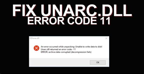 Image result for Unarc Dll Error Code 12