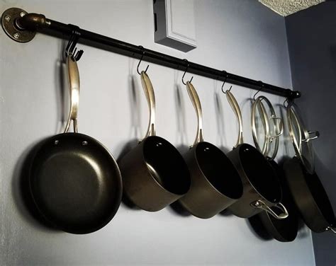Kitchen Pots and Pans Hanging Wall Storage Hanging Rack | Etsy in 2020 ...