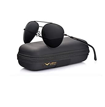 Buy LUENX Aviator Sunglasses Polarized for Men Women with Sun Glasses ...