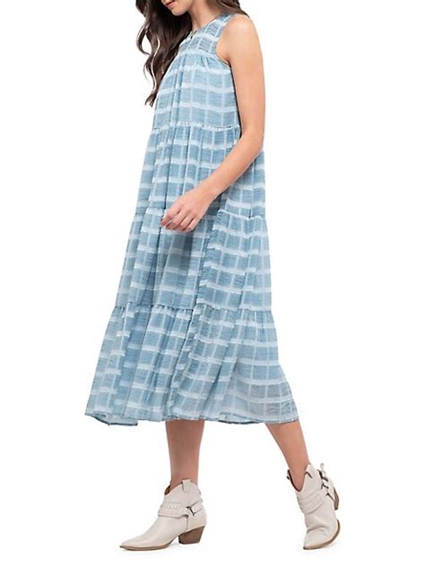 Checkered Tiered Midi Dress