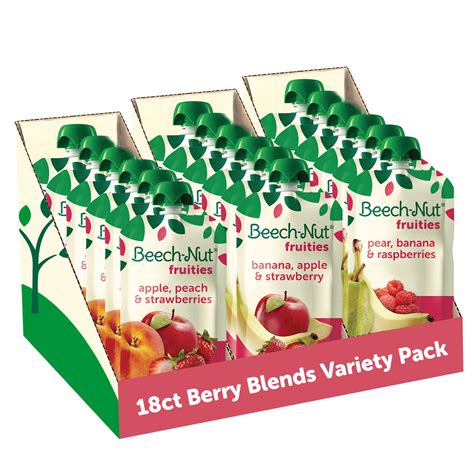 Beech-Nut Baby Food Pouches Variety Pack, Berry Blends Fruit Purees, 3. ...