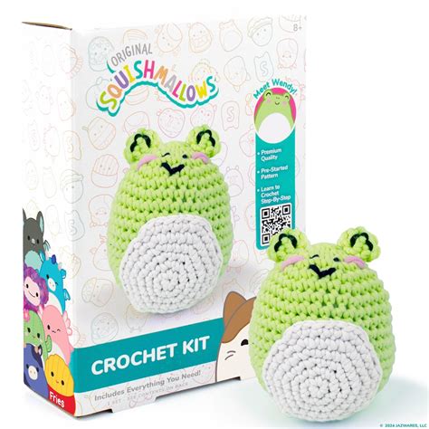 Amazon.com: Squishmallow Original Wendy The Frog Crochet Kit, Includes ...