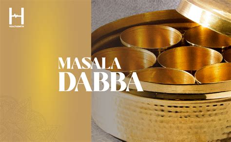 Buy Healthsmith - Hammered Pure Brass Masala Dani/Spice Box Dabba for ...