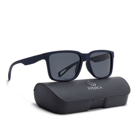 Eyejack Navy Blue Wayfarer Polarized Sunglasses for Men & Women (5066P ...