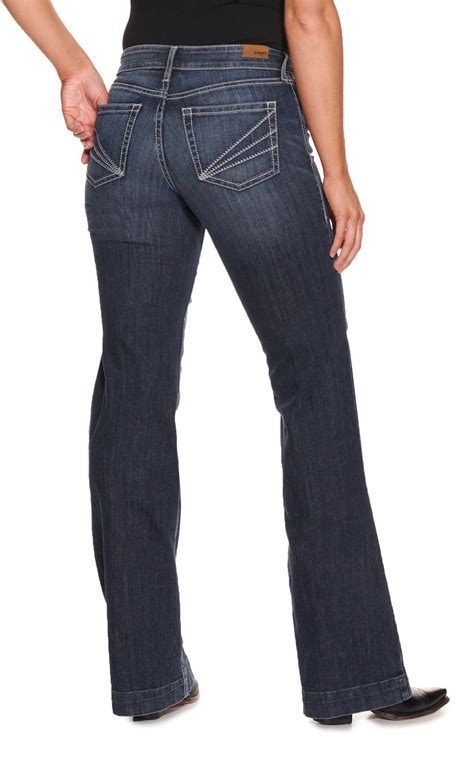Ariat Women's Aisha Missouri Dark Wash Perfect Rise Trouser Leg Jeans ...