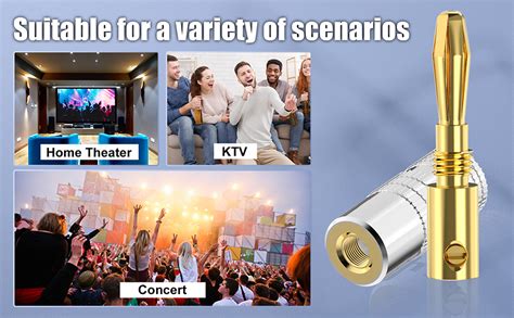 ZENIQ Banana Plugs 10 Pcs - Gold Plated, Dual-Screw Type for Speakers ...