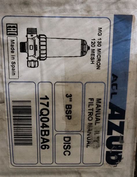 Industrial Filter Strainer - AGL DISC FILTER 3" AGL AZUD Brand ...