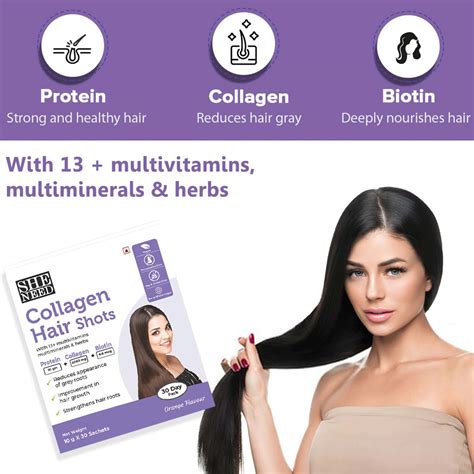 Buy SHENEED COLLAGEN HAIR SHOT WITH PROTEIN & BIOTIN-REDUCE GRAY HAIR ...