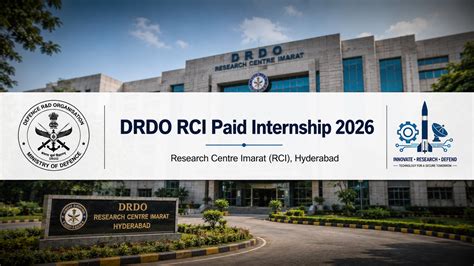 DRDO RCI Paid Internship 2026: 160 Seats, ₹5K Stipend
