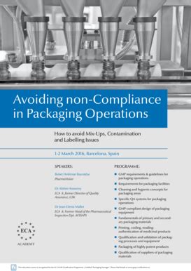 Fillable Online Avoiding non-Compliance in Packaging Operations. This ...