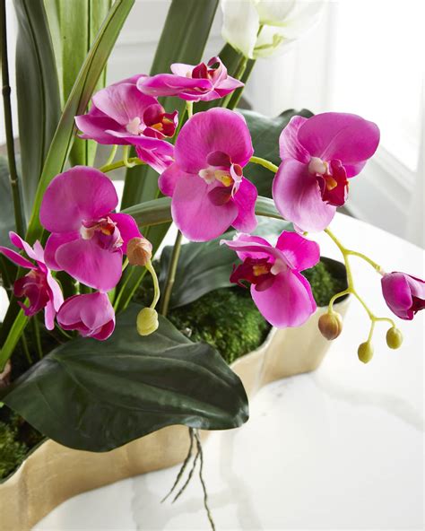 John-Richard Collection Golden Wavy Orchids Floral Arrangement | Neiman ...