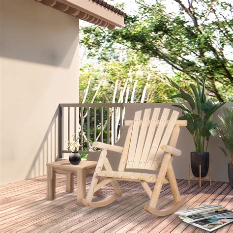 Ophelia & Co. Outdoor Wooden Rocking Chair With Armrests For Patio ...