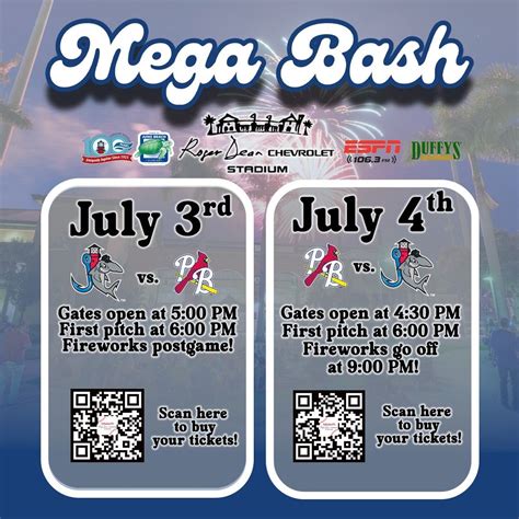 4TH 0F JULY MEGA BASH CELEBRATION, Roger Dean Chevrolet Stadium ...
