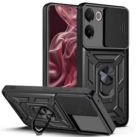 AESTMO Tough Armor Vivo V30E 5G Bumper Back Case Cover | Ring Holder ...