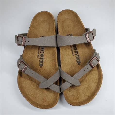 Birkenstock Women's Grey Sandals | Depop