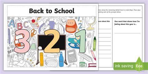 3-2-1 Back to School Thinking Routine Flapbook - Twinkl