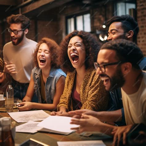 Premium AI Image | A group of people are laughing and laughing at a ...