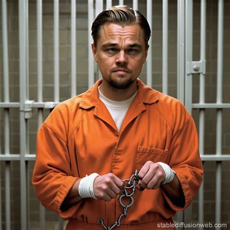 Leonardo DiCaprio in Orange Prison Jumpsuit | Stable Diffusion Online