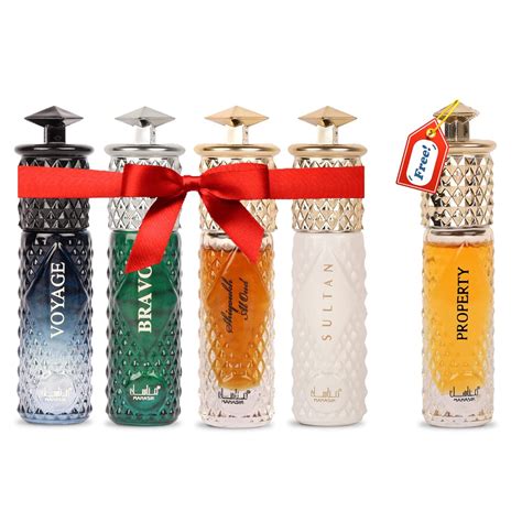 MANASIK Set of 4 Premium Attar, Voyage, Shiyoukh Al Oud, Bravo & Sultan ...