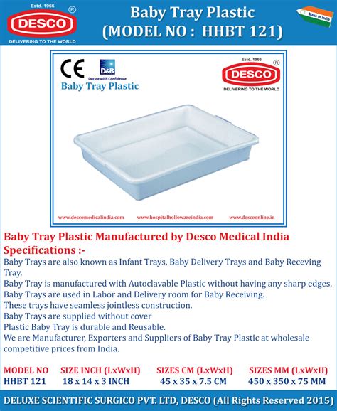 BABY RECEIVING TRAY| Manufacturer, Exporter & Supplier| DESCO Medical India