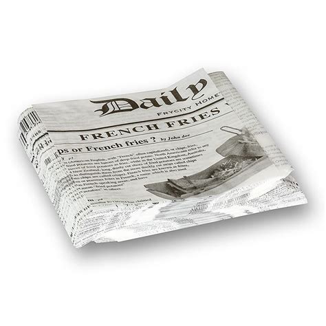 Tas makanan ringan dengan cetakan koran, berukuran kira-kira 130 x 130 ...