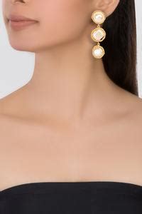 Buy Gold Plated Pearls Circular Dangler Earrings by Nayirah Online at ...