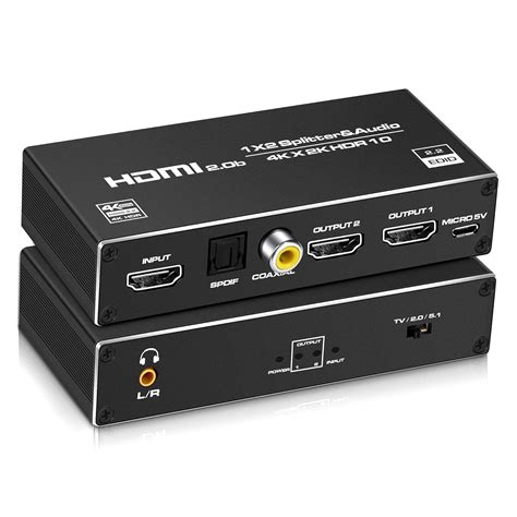 Buy NEWCARE HDMI Splitter Audio Extractor, 4k@60Hz 1 in 2 Out with ...