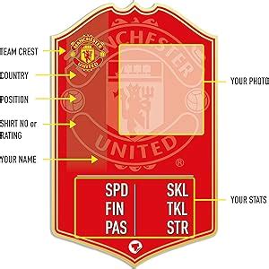 Themed Man United Gift Personalised Football Stats Card Manchester ...