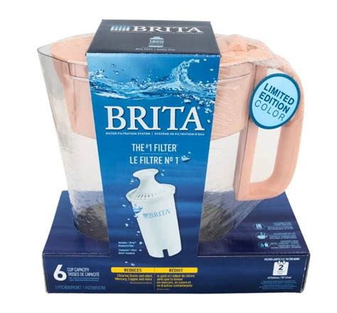 BRITA Water Filter Pitcher 6 Cup Pink with Advanced Filtration and Easy ...